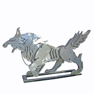 metal wolf statue